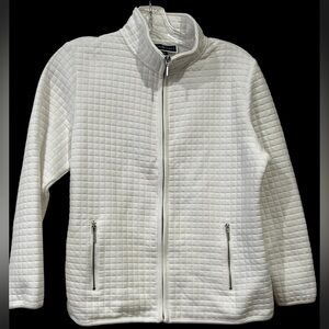 Karen Scott White Quilted Cardigan